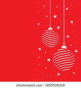 merry christmas decorative red background in flat style