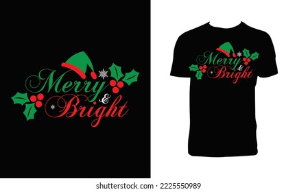 Merry Christmas Decorative T Shirt Design. 