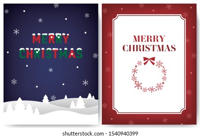 Merry Christmas decorative winter elements. Illustration for greeting card, banner, poster. Christmas pattern, wrapping, Wallpaper, textile. Vector background.