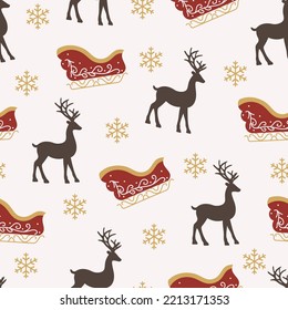 merry Christmas deer design vector illustration pattern. Santa reindeer design pattern. winter design illustrations. 