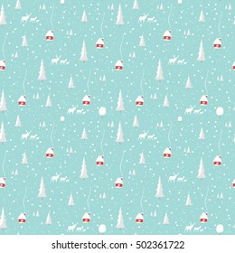 Merry christmas deer, Happy New Year, seamless pattern