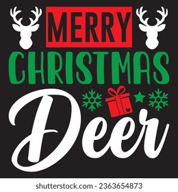 Merry Christmas Deer t-shirt design vector file