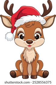 Merry Christmas Deer Vector Illustration Design