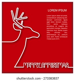  Merry Christmas with Deer. Vector illustration for greeting cards, icons, stickers, web and graphic design