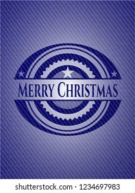Merry Christmas with denim texture
