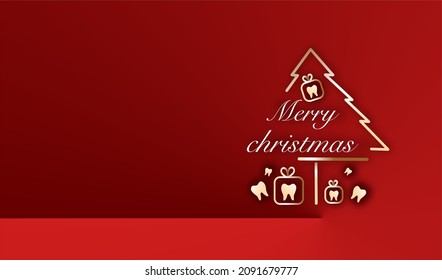 Merry Christmas dental clinic concept vector illustration.