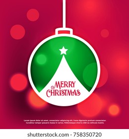 merry christmas design background with bokeh effect