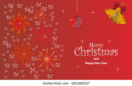 Merry Christmas Design. With Ball, Snowflake, and Bell