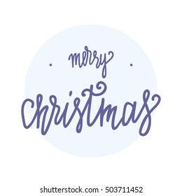 Merry Christmas design card template. Merry Christmas  lettering design.  Vector illustration.