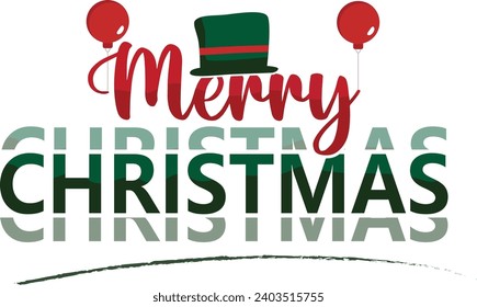 Merry Christmas design with editable vector file 