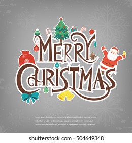 Merry Christmas design greeting card. Christmas background. Vector illustration