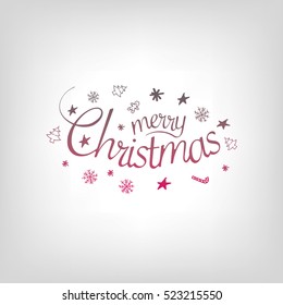 Merry Christmas design greeting card with festive season pattern - simply flat vector illustration eps 10.