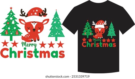 Merry Christmas, Christmas Design, Hand drawn lettering phrase isolated on white background .