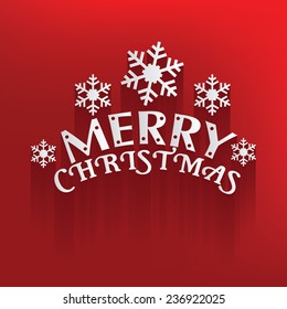 Merry Christmas design on red background,clean vector