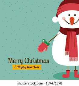 merry christmas  design over blue  background vector illustration