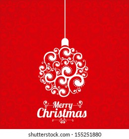 Merry christmas design over pattern background vector illustration