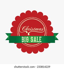 Merry Christmas design over white background, vector illustration.