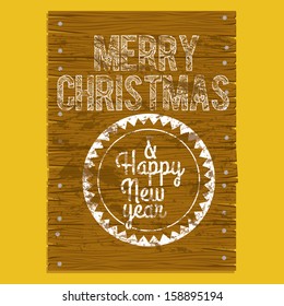 merry christmas  design over  yellow  background vector illustration