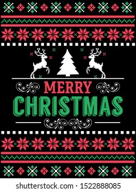 Merry Christmas design pattern gift card