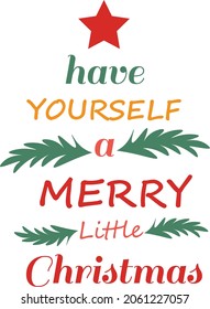 Merry Christmas design for print or use as poster, card, flyer or T Shirt