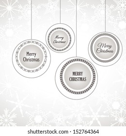 Merry Christmas design template with hanging balls