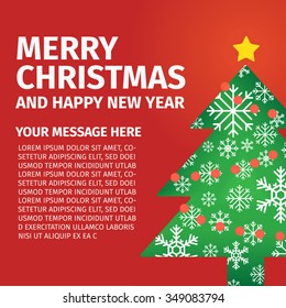 Merry Christmas Design Template red background