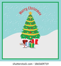 Merry Christmas, merry Christmas. design a christmas tree with a gift box. design for christmas posters, greeting cards, social media