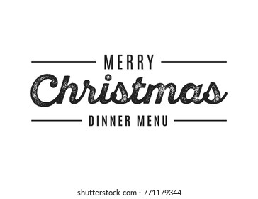 Merry Christmas Dinner Menu Vector Text Background
