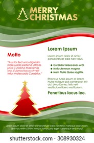 Merry Christmas document template with golden tree