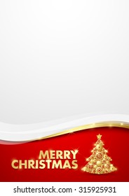 Merry Christmas document template with tree made of cogwheels