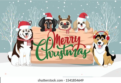 Merry Christmas Dog Peek Sign