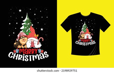 merry Christmas with dog  t shirt design free vector svg design template 