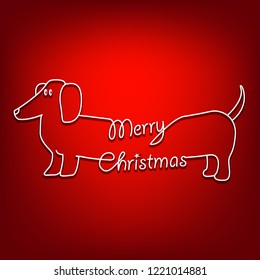 Merry Christmas and dog are united in this whimsical Holiday graphic