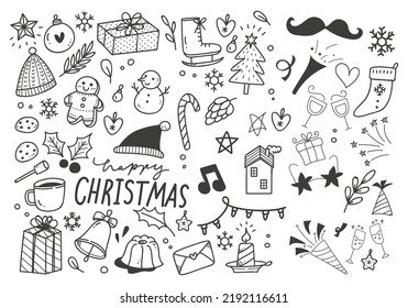 Merry Christmas. doodle element design for Christmas holiday