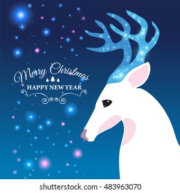 Merry Christmas e-card template. Vector illustration.