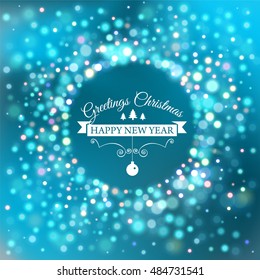 Merry Christmas e-card template. Vector illustration.