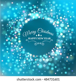 Merry Christmas e-card template. Vector illustration.