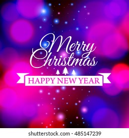Merry Christmas e-card template. Vector illustration.