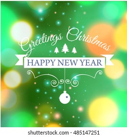 Merry Christmas e-card template. Vector illustration.