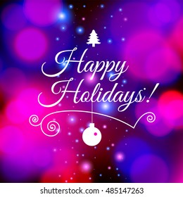 Merry Christmas e-card template. Vector illustration.