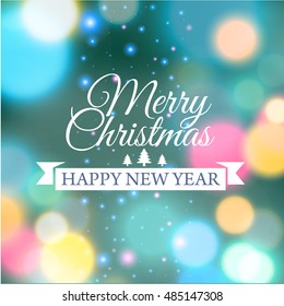 Merry Christmas e-card template. Vector illustration.