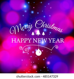 Merry Christmas e-card template. Vector illustration.