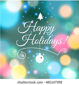Merry Christmas e-card template. Vector illustration.
