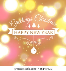 Merry Christmas e-card template. Vector illustration.