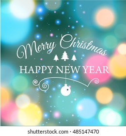 Merry Christmas e-card template. Vector illustration.