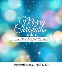 Merry Christmas e-card template. Vector illustration.