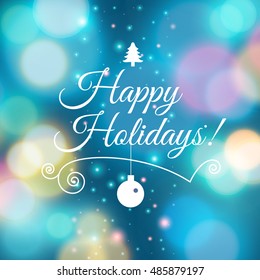 Merry Christmas e-card template. Vector illustration.