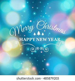 Merry Christmas e-card template. Vector illustration.
