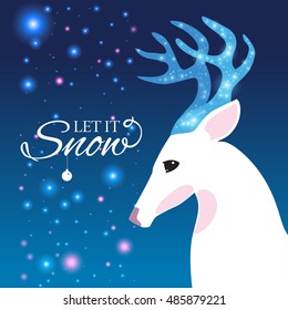 Merry Christmas e-card template. Vector illustration.