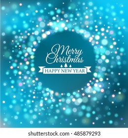 Merry Christmas e-card template. Vector illustration.